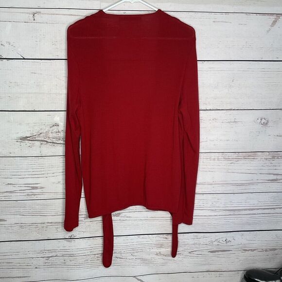 Bay Road‎ Merinos Womens L-16 Open Tie Front Cardigan Sweater Red New Zealand - Picture 9 of 9